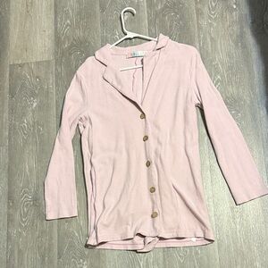 Free People Pink Button-Up Jumpsuit